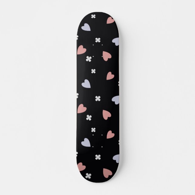 Shamrock and Hearts Pattern Skateboard (Front)