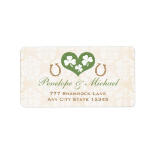 Shamrock and Horseshoe Return Address Label