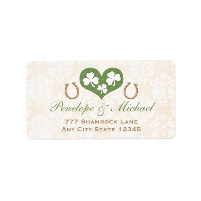 Shamrock and Horseshoe Return Address Label (Front)