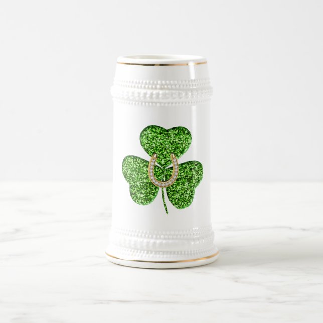 Shamrock And Horseshoe Stein Mug (Center)
