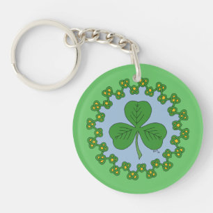 Shamrock and Knotwork Keychain