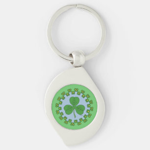 Shamrock and Knotwork Keychain