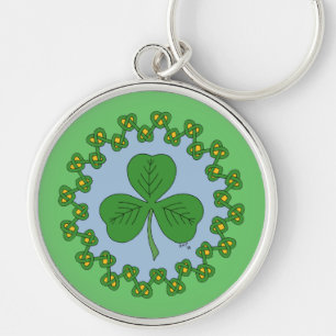 Shamrock and Knotwork Keychain