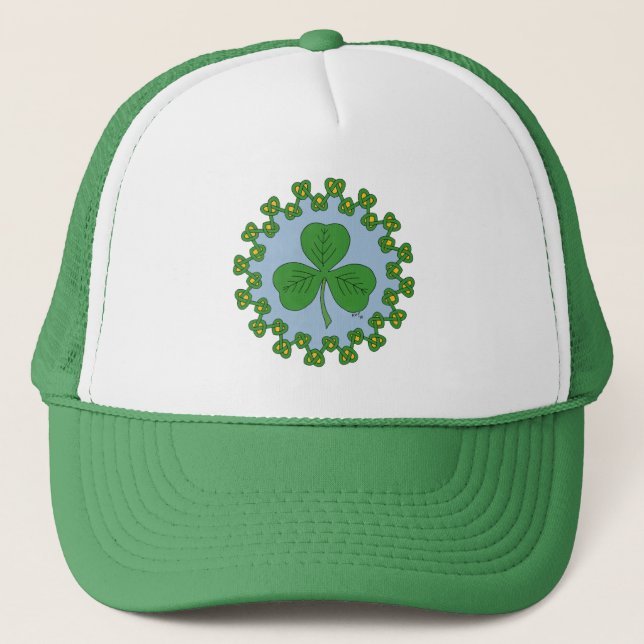 Shamrock and Knotwork Trucker Hat (Front)