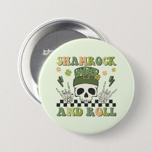 Shamrock and Roll 3 Inch Round Button