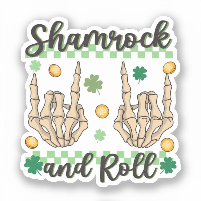 Shamrock and Roll Hand Skeleton (Front)