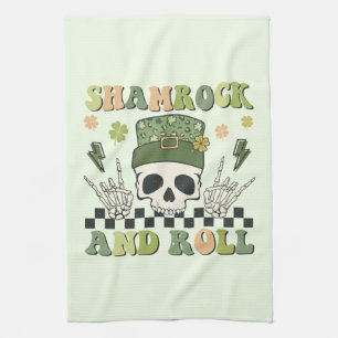 Shamrock and Roll - Skeleton Clover Kitchen Towel