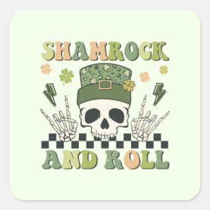 Shamrock and Roll Square Sticker