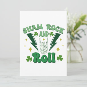 Shamrock And Roll St Patrick's Day Holiday Card
