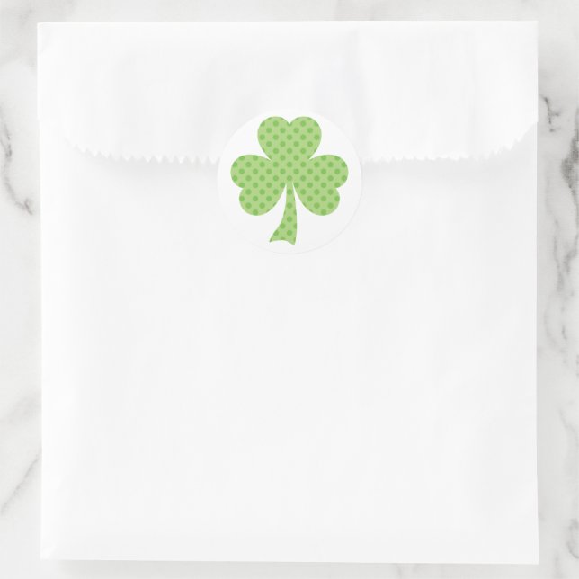 Shamrock avec autocollant Pois de la Saint Patrick (Sac)