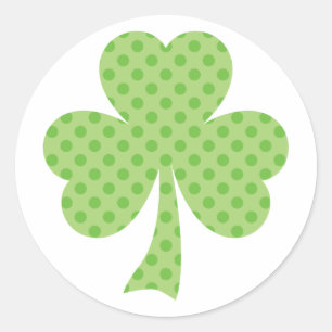 Shamrock avec autocollant Pois de la Saint Patrick