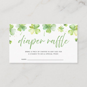 Shamrock Baby Shower Diaper Raffle Insert Card