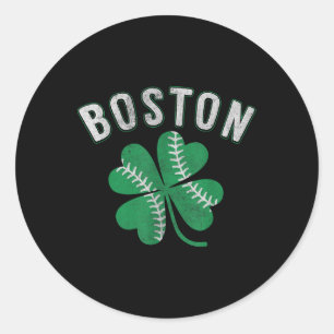 Shamrock Baseball Clover Boston St Patricks Day Classic Round Sticker