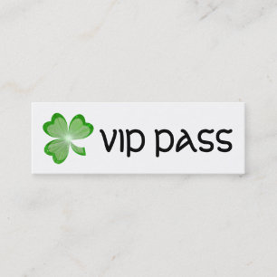 Shamrock blanc 'VIP PASS' carte de visite maigre