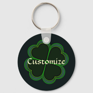 Shamrock Bleu Personalized Keychain