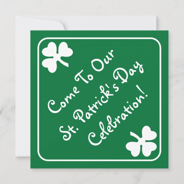 Shamrock Border St. Patrick's Day Invitation Card (Front)