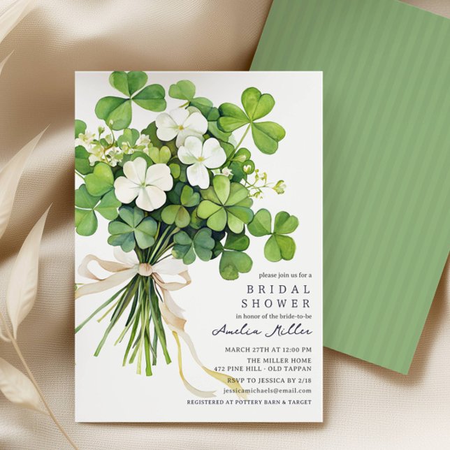 Shamrock Bouquet Bridal Shower Invitation (Creator Uploaded)