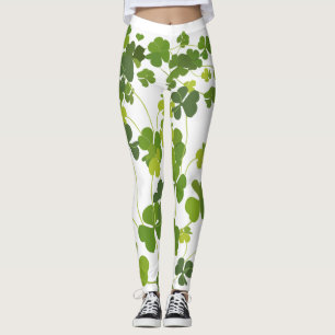 Shamrock bouquet, st patrick's day, green clover leggings