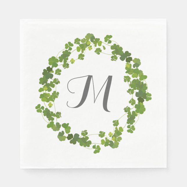 Shamrock bouquet, st patrick's day napkin (Front)