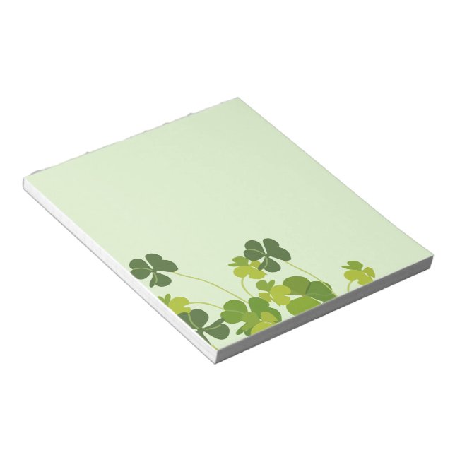 Shamrock bouquet, st patrick's day notepad (Angled)