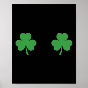 Shamrock Breast Irish S Breasties St Patricks Day Poster
