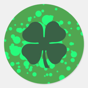 shamrock bubbles classic round sticker