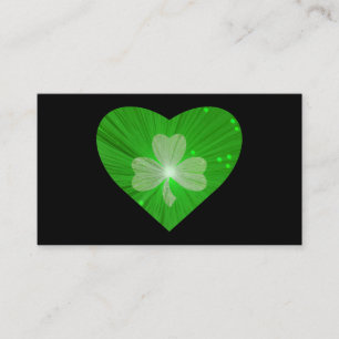 Shamrock carte de visite de coeur noir
