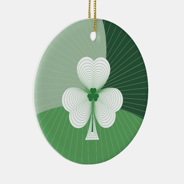 Shamrock Cascade Ceramic Ornament (Right)