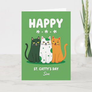 Shamrock Cats Happy Sons Day Card
