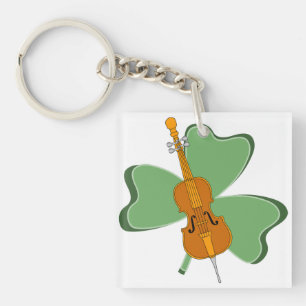 Shamrock Cello Keychain