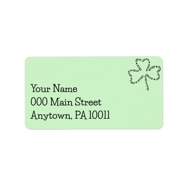 Shamrock Cello Text Label (Front)