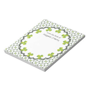 Shamrock Celtic Inspired Personalized Notepad