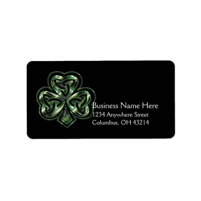 Shamrock Celtique Design 2 Étiquettes de adresse 2 (Devant)