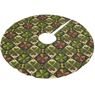 Shamrock Chequerboard Pattern  Brushed Polyester T Tree Skirt