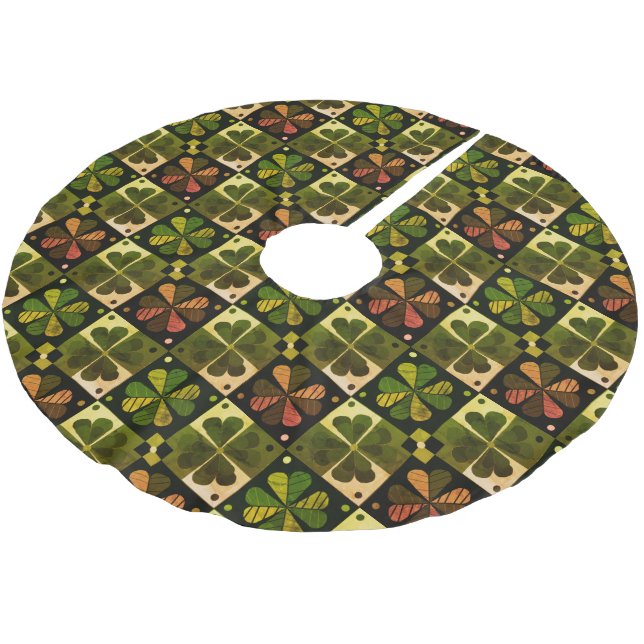Shamrock Chequerboard Pattern  Brushed Polyester T Tree Skirt (Angled)