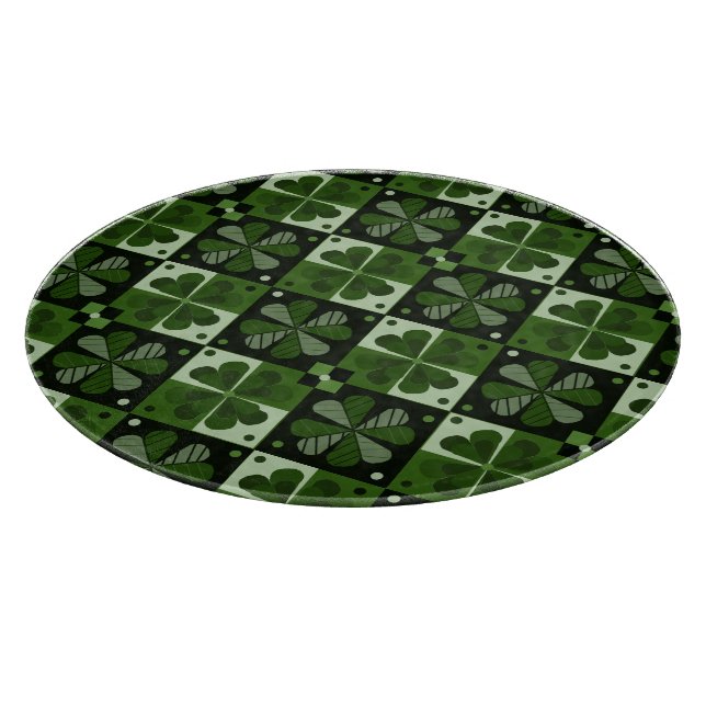 Shamrock Chequerboard Pattern Cutting Board (Corner)