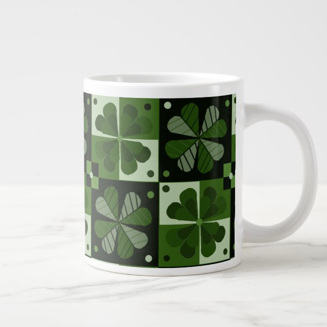 Shamrock Chequerboard Pattern Mug (Right)
