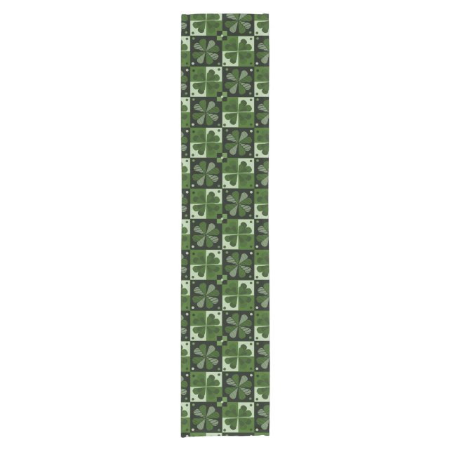 Shamrock Chequerboard Pattern Short Table Runner (Front)