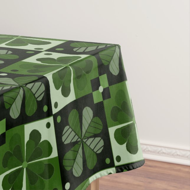 Shamrock Chequerboard Pattern Tablecloth (In Situ)