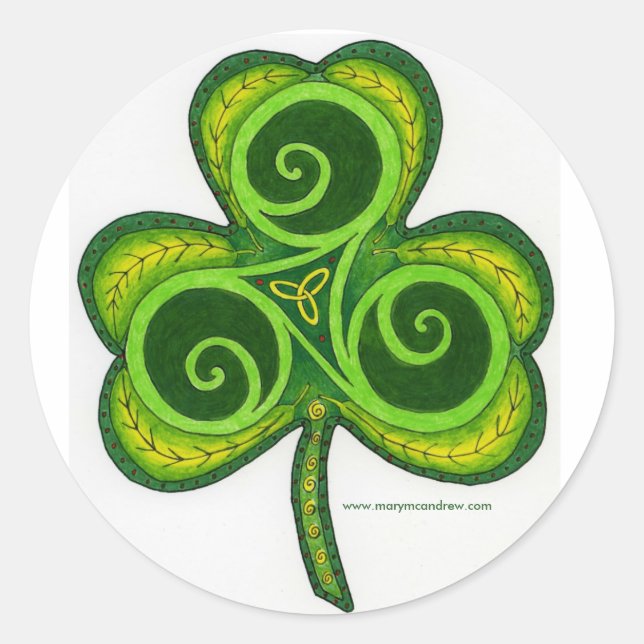 Shamrock Classic Round Sticker (Front)
