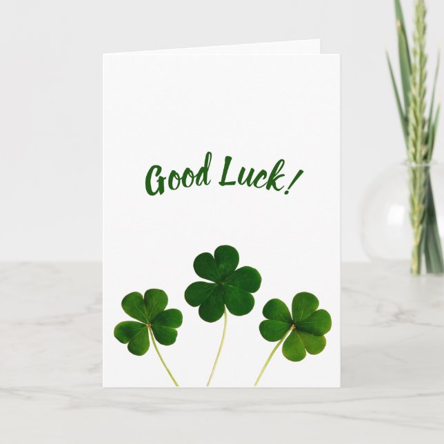 Shamrock Clover Bonne chance Carte blanche (Devant)