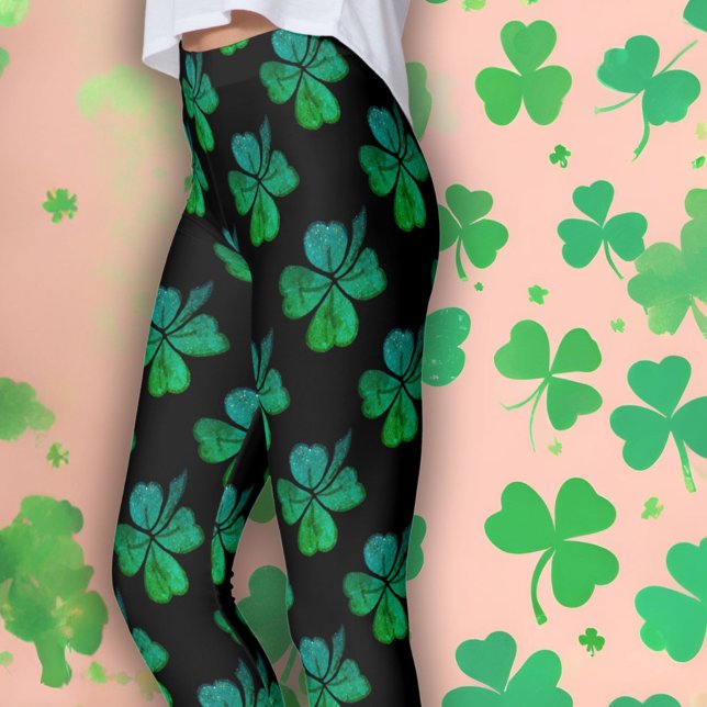 Shamrock Clover Green Pattern St. Patrick`s Day  Leggings (Creator Uploaded)
