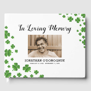 Shamrock Clover   Irish Funeral Photo Guest Book