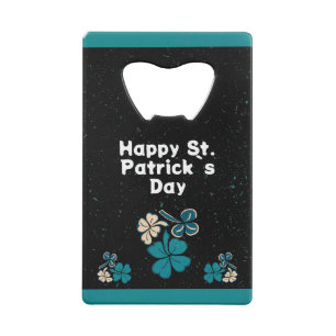 Shamrock Clover Irish Happy St. Patrick`s Day Credit Card Bottle Opener