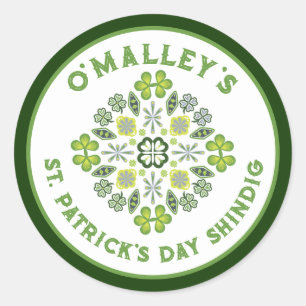 Shamrock Clover Mandala St. Patrick's Day Party Classic Round Sticker