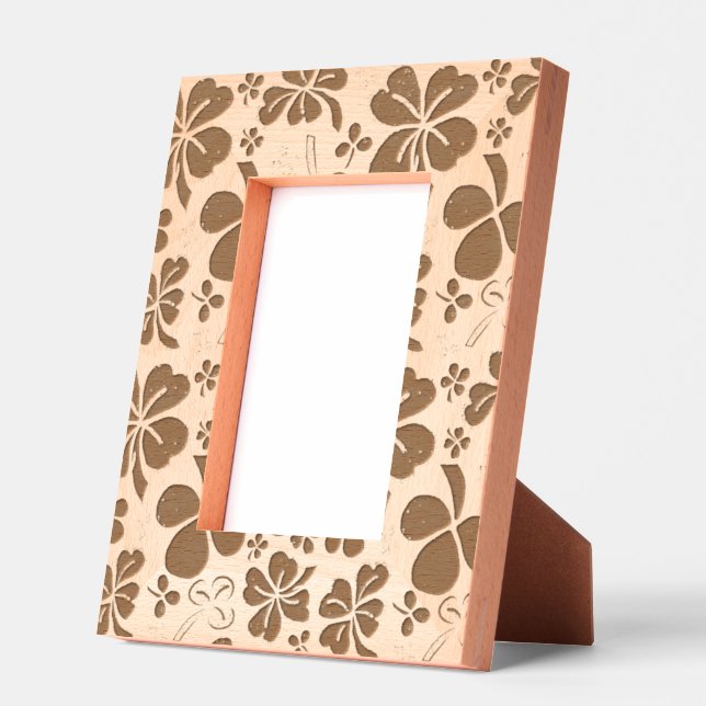 Shamrock Clover Pattern Four Leaves Etched Frames (Left)