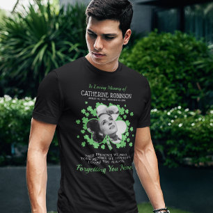Shamrock Clover Photo Funeral T-Shirt