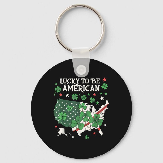 Shamrock Clover Usa St. Patrick’s Day  Keychain (Front)