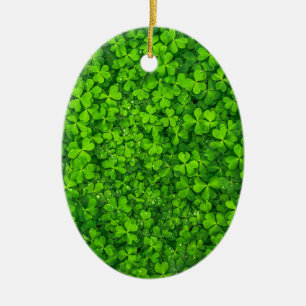 Shamrock Clovers Green Irish Symbol Ireland Ceramic Ornament