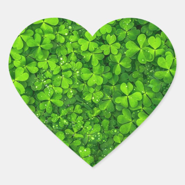 Shamrock Clovers Green Irish Symbol Ireland Heart Sticker (Front)